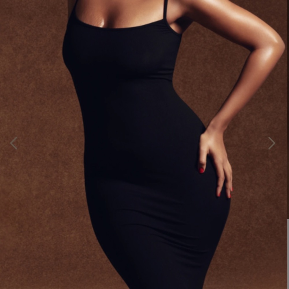 Skims soft lounge slip dress in army green